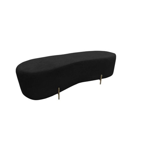 Puff Decorativo Orgânico Alana Couro Preto