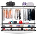 Ver imagem 1 de Guarda Roupa Closet Aramado sem Portas CLR285 - 2,80m - Preto
