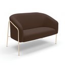 Ver imagem 2 de Sofá 2 Lugares Namoradeira Stella Industrial Alta Champanhe Suede Marrom D03 - D’Rossi
