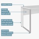 Ver imagem 5 de Mesa Escritório Diretor 150cm Tampo com Pé Quadro Yescasa Cinza