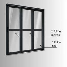 Porta de Aço de Correr Lateral com Travessa 3 Folhas 213x150cm Aço Pronto Riobras - 7