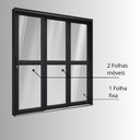 Ver imagem 7 de Porta de Aço de Correr Lateral com Travessa 3 Folhas 213x150cm Aço Pronto Riobras