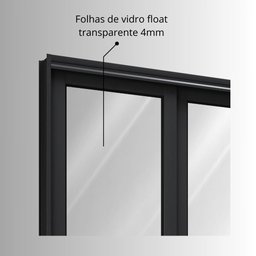 Porta de Aço de Correr Lateral com Travessa 3 Folhas 213x150cm Aço Pronto Riobras - 6