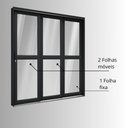 Ver mais imagens de Porta de Aço Correr Lateral com Travessa 3 Folhas 213x150cm Pronto Riobras Preto