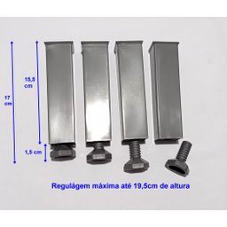 Kit 5 Pés Gabinete de Pia Armario Regula de 17 a 19 Cm Vap Branco - 5
