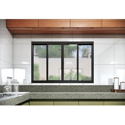 Janela de Aço de Correr Central 4 Folhas 120x150cm Aço Pronto Riobras Preto - 1 Janela de Aço de Correr Central 4 Folhas 120x150cm Aço Pronto Riobras Preto - 1