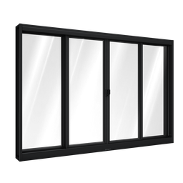 Janela de Aço de Correr Central 4 Folhas 120x150cm Aço Pronto Riobras Preto - 2 Janela de Aço de Correr Central 4 Folhas 120x150cm Aço Pronto Riobras Preto - 2