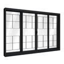 Ver imagem 1 de Janela de Aço de Correr Central com Grade Quadrada 4 Folhas 100x100cm Aço Pronto Riobras