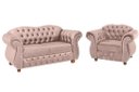 Ver imagem 1 de Uma Namoradeira Chesterfield Merlo + Uma poltrona Suede Rosa claro/ decoração, recepção, sala t