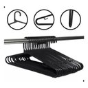 Ver imagem 3 de Kit 30 Cabides Preto 6mm Adulto Reforçado para Roupas