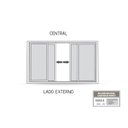 Ver imagem 3 de Janela de Aço de Correr Central com Grade Quadrada 4 Folhas 100x200cm Aço Pronto Riobras