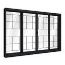 Ver imagem 1 de Janela de Aço de Correr Central com Grade Quadrada 4 Folhas 100x200cm Aço Pronto Riobras