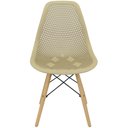 Ver imagem 3 de Cadeira Colmeia Furadinha Heloisa Eloá Charles Eames Eiffel Base Madeira - Nude Bege