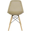 Ver imagem 4 de Cadeira Colmeia Furadinha Heloisa Eloá Charles Eames Eiffel Base Madeira - Nude Bege
