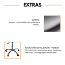 Ver imagem 7 de Cadeira Office Base Cromada com Rodizio Giratória Saarinen - Preto - 2