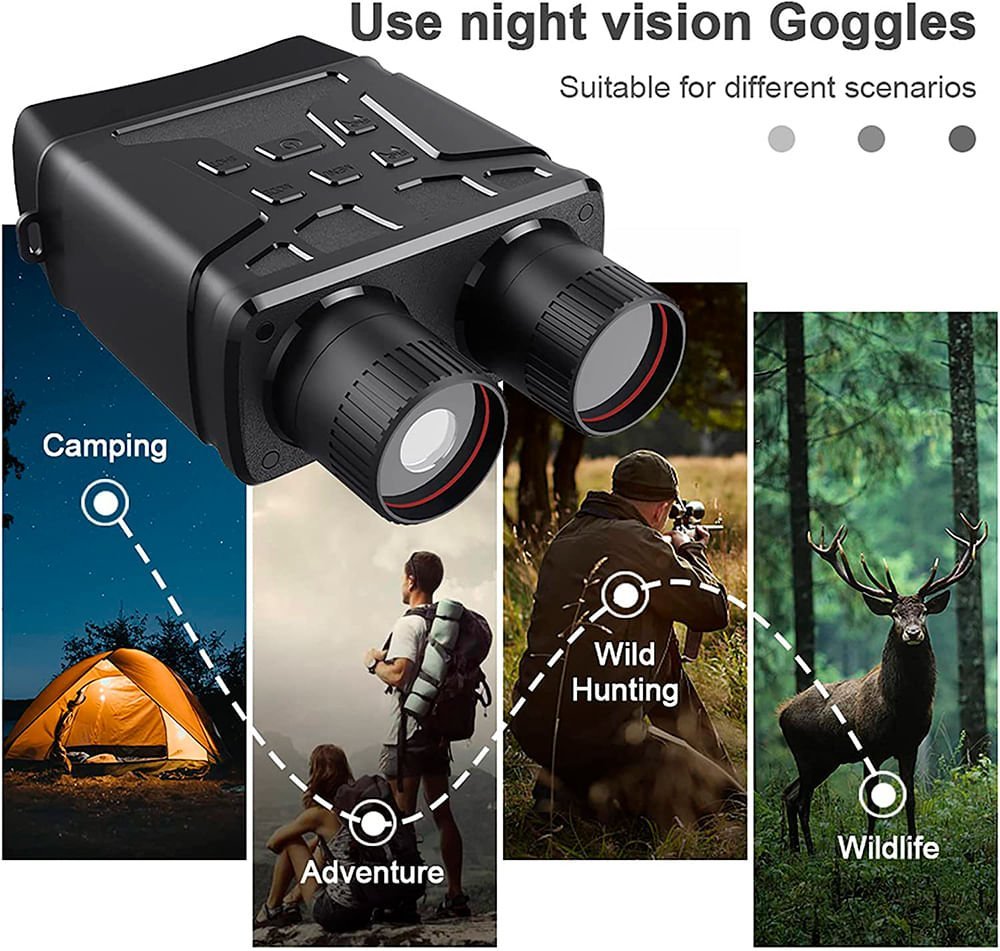 Binóculo com câmera Full HD, visão noturna e zoom digital 5X - 2