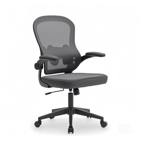 Cadeira de Escritório Executiva Base Preta com Rodinha Fortt Linea Cinza - CSF20-Cz