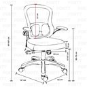 Ver imagem 5 de Cadeira de Escritório Executiva Base Preta com Rodinha Fortt Linea Cinza - CSF20-Cz