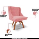 Ver imagem 7 de Kit 3 Cadeiras Decorativas Sala de Jantar Base Giratória de Madeira Firenze Suede Rosê/natural G19