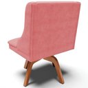Ver imagem 5 de Kit 3 Cadeiras Decorativas Sala de Jantar Base Giratória de Madeira Firenze Suede Rosê/natural G19