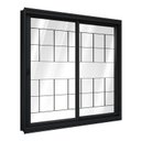 Ver imagem 1 de Janela de Aço de Correr Lateral 1 Folha Móvel e 1 Folha Fixa com Grade Quadrada 100x100cm Aço Pronto