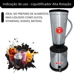 Liquidificador Industrial Alta Rotação 18000rpm 2l 127v - Vitalex:110v - 8