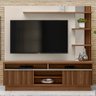 Estante Home Theater para TV 65 Pol. 200cm Trinity L06 Freijó/Off White - Mpozenato - 2