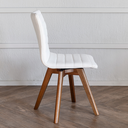 Ver imagem 5 de Kit 4 Cadeiras Cloud Giratória, Pés Chocolate, Tecido Linho Cor Cru