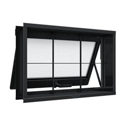 Janela de Aço Maxim-Ar com Grade Quadrada 40x60cm Aço Pronto Riobras - 2 Janela de Aço Maxim-Ar com Grade Quadrada 40x60cm Aço Pronto Riobras - 2