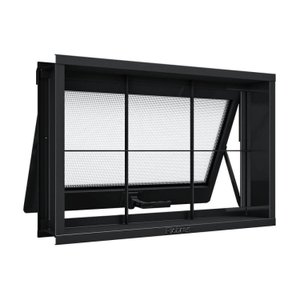 Janela de Aço Maxim-ar com Grade Quadrada 40x60cm Aço Pronto Riobras