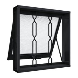 Janela de Aço Maxim-ar com Grade Mosaico 60x60cm Aço Pronto Riobras - 1
