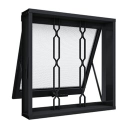 Janela de Aço Maxim-ar com Grade Mosaico 60x60cm Aço Pronto Riobras - 2