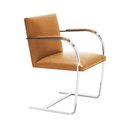Ver imagem 2 de Cadeira Brno Couro Natural Caramelo Barra Chata Cromada