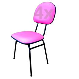 Kit 4 Cadeiras Rosas Confortáveis Escritório, Sala, Quarto - 2