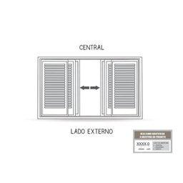 Janela de Aço Veneziana de Correr Central Sem Folha para Vidro com Grade Quadrada 4 Folhas 100x150cm - 3