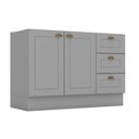 Ver imagem 6 de Módulo Cozinha Henn Americana Balcão 2 Portas e 3 Gavetas P/ Pia 120cm S/tampo Branco