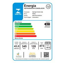Geladeira Frost Free Duplex 473l Inverter Branco Midea Md-rt611evd013 - Bivolt - 10 Geladeira Frost Free Duplex 473l Inverter Branco Midea Md-rt611evd013 - Bivolt - 10