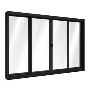 Janela de Aço de Correr Central 4 Folhas 100x120cm Aço Pronto Riobras