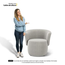 Poltrona Decorativa Aisha Orgânica Bouclê Bege - Desk Design - 8