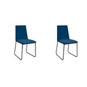 Ver imagem 1 de Kit 2 Cadeiras de Jantar Cozinha Industrial Lexa Veludo - Élpis Móveis - Azul Marinho - Preta