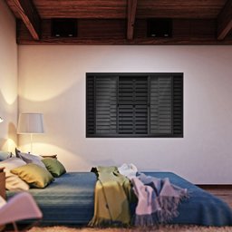 Janela de Aço Veneziana de Correr Central com Grade Quadrada 6 Folhas 100x120cm Aço Pronto Riobras - 2