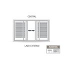 Ver imagem 3 de Janela de Aço Veneziana de Correr Central com Grade Quadrada 6 Folhas 100x200cm Aço Pronto Riobras P