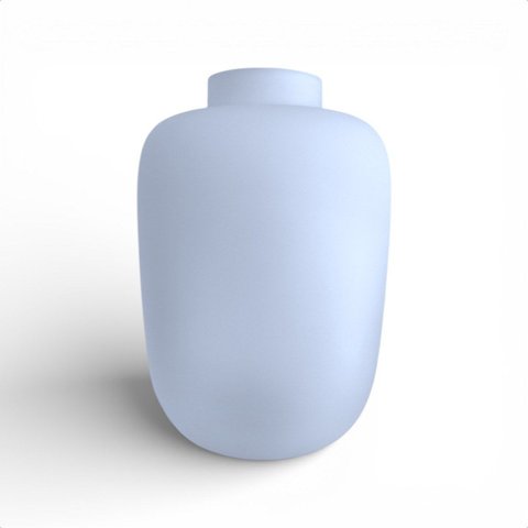 Vaso Decorativo em Vidro Branco - 29cm (alt.) X 21cm (d)