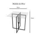 Ver imagem 3 de Mesa Quadrada Industrial 70cm Preta Tampo de Vidro Temperado
