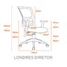 Cadeira Escritório Diretor Ergonômica NR17 Tela Mesh Londres - 6