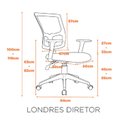 Ver imagem 6 de Cadeira Escritório Diretor Ergonômica NR17 Tela Mesh Londres Preto
