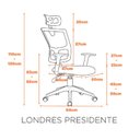 Ver imagem 5 de Cadeira Escritório Presidente Ergonômica NR17 Tela Mesh Londres Preto