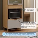 Ver mais imagens de Paneleiro 2 Portas em Vidro 2 Gavetas com Nicho Micro-Ondas 70cm Vitra Luciane Móveis