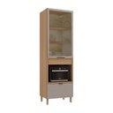Ver imagem 2 de Paneleiro 2 Portas em Vidro 2 Gavetas com Nicho Micro-Ondas 70cm Vitra Luciane Móveis
