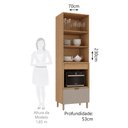 Ver imagem 3 de Paneleiro 2 Portas em Vidro 2 Gavetas com Nicho Micro-Ondas 70cm Vitra Luciane Móveis